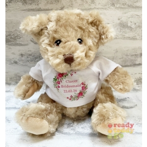 Personalised Bridesmaid Flower Girl Wedding Teddy Bears.