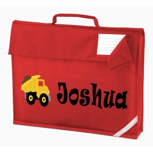 Personalised Dump Truck Any Name Printed Kids Children's School Nursery Book Bag