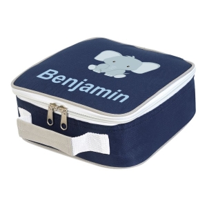 Personalised Elephant Any Name Printed Kids Children's School Lunch Box Cooler Bag