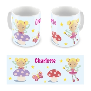 Personalised Children's 10oz Mugs / Cups - Any Kids Name Fairies Design
