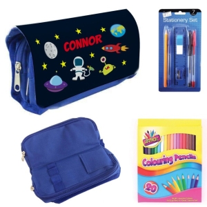 Personalised Children's Filled Pencil Case with Stationery - Outer Design