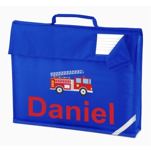 Personalised Fire Engine Any Name Printed Kids Children's School Nursery Book Bag
