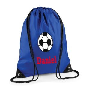 Personalised Football Any Name Printed Kids Children's School Nursery Drawstring Bag