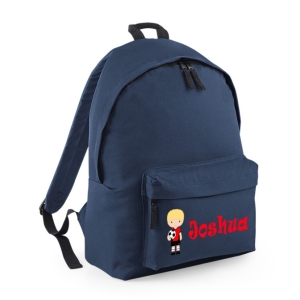 Personalised Football Player Any Name Printed Kids Children's School Nursery Backpack Rucksack Bag