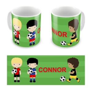 Personalised Children's 10oz Mugs / Cups - Any Kids Name Football Players Design