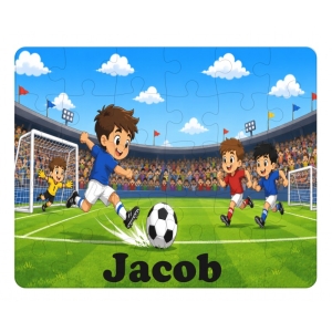 Personalised Children's Cardboard 30 Piece Jigsaw Puzzle - Any Kids Name - Cowboys Design
