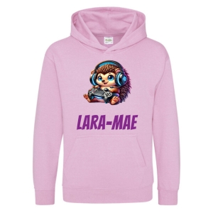 Gamer Hedgehog Any Name Childrens Hoodie