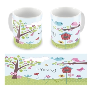 Personalised Kid's Children's 10oz Mugs / Cups - Garden Scene Any Name Design