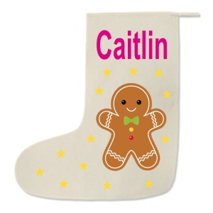 Gingerbread Man Any Name Printed Christmas Stocking