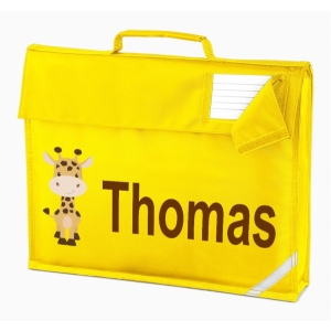 Personalised Giraffe Any Name Printed Kids Children's School Nursery Book Bag