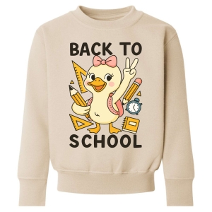 Back To School Girl Duck Any Name Childrens Sweatshirt / Jumper