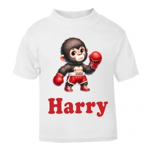 Boxing Gorilla Any Name Childrens Printed T-Shirt