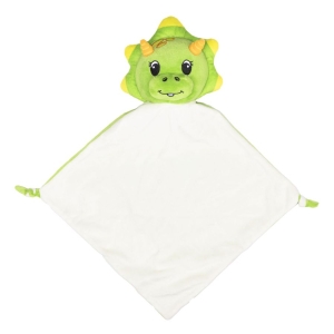 Personalised Baby Comfort Blanket - 13 Inch Sir Monty The Green Dinosaur Blankie / Comforter - Embroidered Any Name / Text