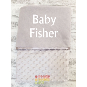 Personalised Grey Bubble Mink Baby Blanket Wrap Embroidered Any Name
