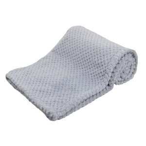 Personalised Grey Waffle Baby Blanket Wrap Embroidered Any Name