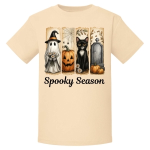 Brushstroke Vintage Halloween Any Name Childrens Printed T-Shirt