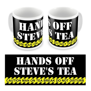 Personalised Mugs / Cups - Caution Do Not Disturb - Hands Off My Tea / Coffee Design