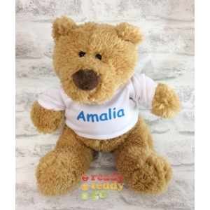 Personalised Teddy Bears - Small 9 Inch Harry The Light Brown Teddy Bear - Printed T-Shirt - Any Name / Text or Custom Message