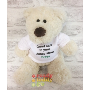Personalised Soft Toys - Small 9 Inch Harry The White Teddy Bear - Printed T-Shirt - Any Name / Text or Custom Message