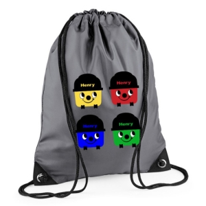 Personalised Multi-Coloured Henry Hoover Any Name Printed Kids Children's School Nursery Drawstring Bag