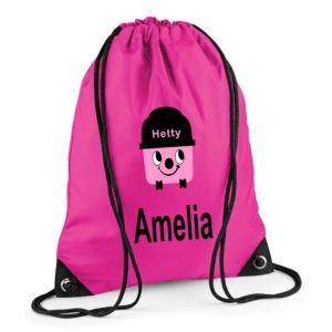 Personalised Hetty Hoover Any Name Printed Kids Children's School Nursery Drawstring Bag