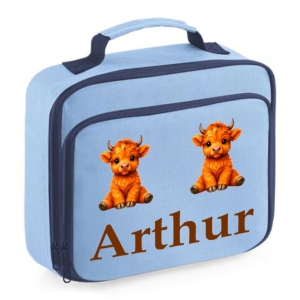 Personalised Axolotl Scene Printed Kids Children's School Lunch Box Cooler Bag