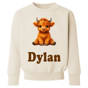 Highland Cow Any Name Childrens Sweatshirt / Jumper