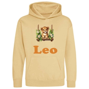Lion Cub on Swing Any Name Childrens Hoodie