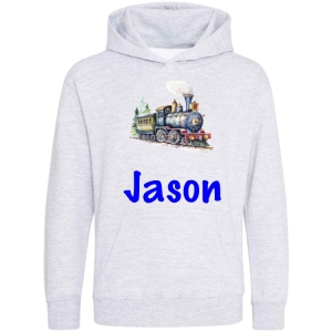 Steam Train Any Name Childrens Hoodie