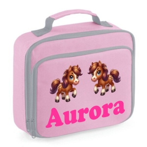 Personalised Axolotl Scene Printed Kids Children's School Lunch Box Cooler Bag