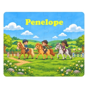 Personalised Children's Cardboard 30 Piece Jigsaw Puzzle - Any Kids Name - Cowboys Design