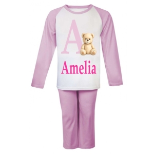 Any Initial Name Teddy Bear Childrens Pyjamas