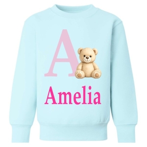 Any Initial Name Teddy Bear Childrens Sweatshirt / Jumper