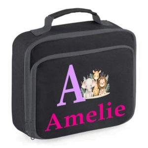 Personalised Axolotl Scene Printed Kids Children's School Lunch Box Cooler Bag