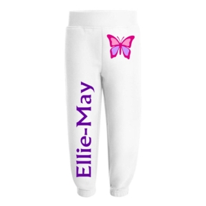 Butterfly Any Name Childrens Jogging Bottoms