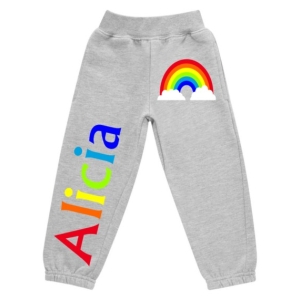 Rainbow Any Name Childrens Jogging Bottoms