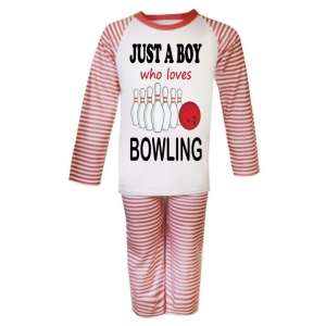 Just a Boy / Girl who loves BOWLING Childrens Pyjamas