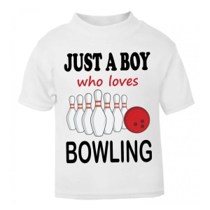 Just a Boy / Girl who loves BOWLING Childrens Printed T-Shirt