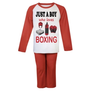 Just a Boy / Girl who loves BOXING Childrens Pyjamas