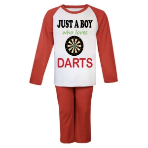 Just a Boy / Girl who loves DARTS Childrens Pyjamas