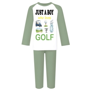 Just a Boy / Girl who loves GOLF Childrens Pyjamas