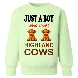 Just a Boy / Girl who loves HIGHLAND COWS Childrens Sweatshirt / Jumper