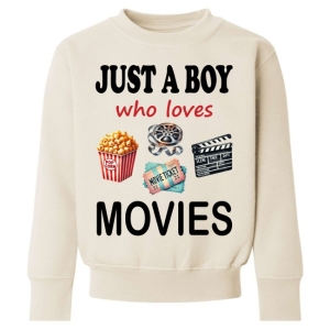 Just a Boy / Girl who loves MOVIES Childrens Sweatshirt / Jumper