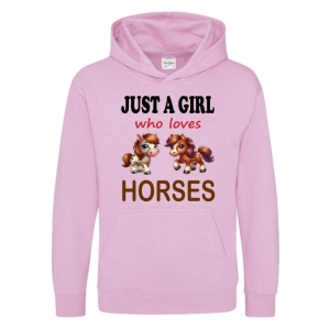 Just a Boy / Girl who loves HORSES Childrens Hoodie