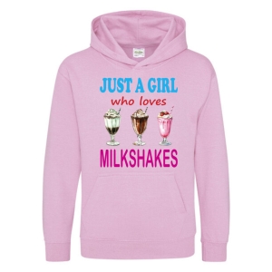 Just a Boy / Girl who loves MILKSHAKES Childrens Hoodie