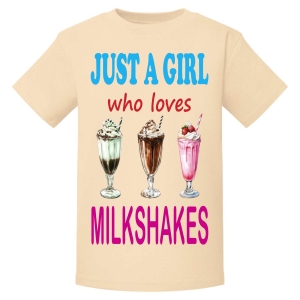 Just a Boy / Girl who loves MILKSHAKES Childrens Printed T-Shirt