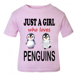 Just a Boy / Girl who loves PENGUINS Childrens Printed T-Shirt