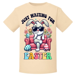 Just waiting For Easter Any Name Childrens Printed T-Shirt