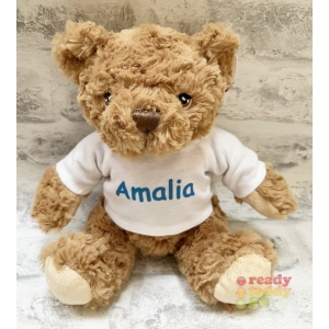 Personalised Teddy Bear - Small 8 Inch Keel Toys Eco Teddy Bear - Printed T-Shirt - Any Photo, Name / Text or Custom Message.