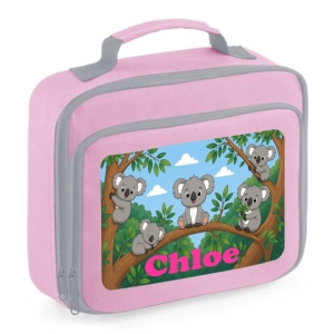 Personalised Axolotl Scene Printed Kids Children's School Lunch Box Cooler Bag